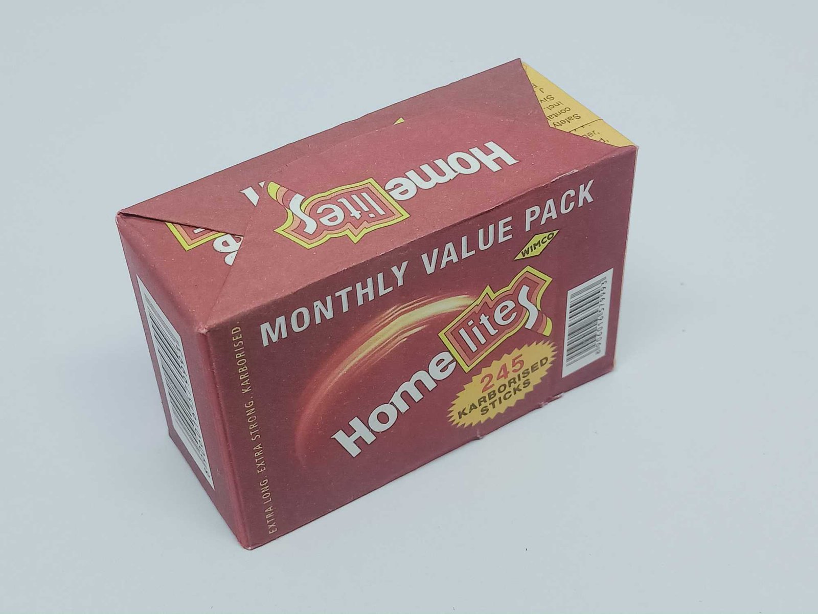 Home lite Match box Extra long Karborised sticks, 245 Sticks, Monthly value Pack