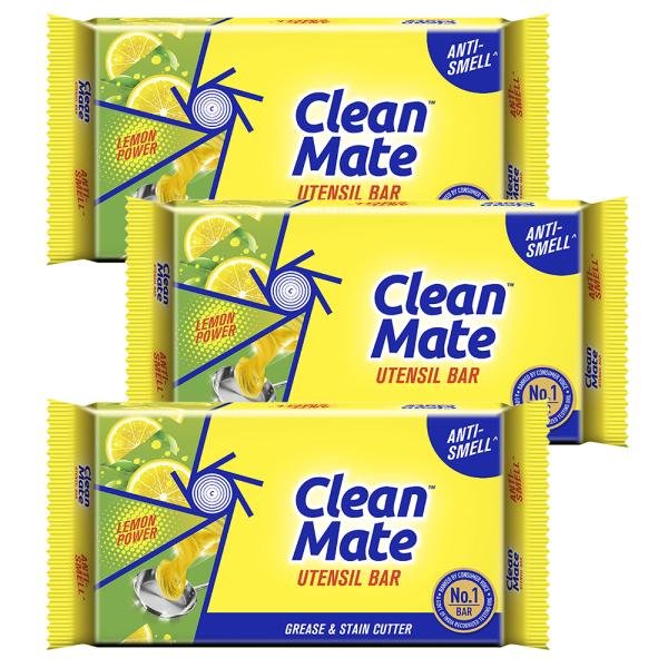 cleanmate lemon power utensil dishwash bar 200 g pack of 3 0 20220428