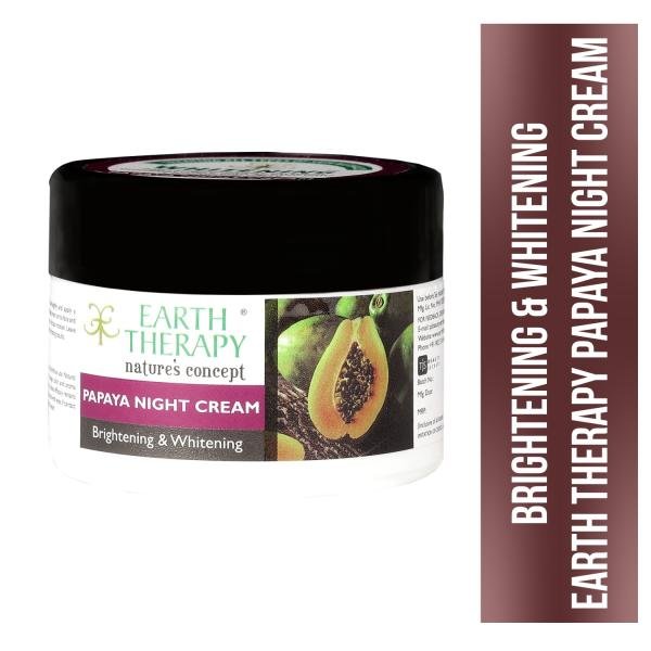 EARTH THERAPY Whitening & Brightening Papaya Night Cream Infused with Argan & Olive Oil – 50gm