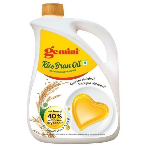 Gemini 100% Physically Refined Rice Bran Oil 5 L