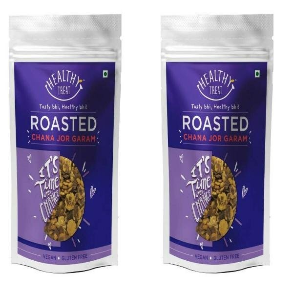 Healthy Treat Roasted Chana JOR Garam Combo 300 gm (Pack of 2, 150 gm Each) | Gluten Free , Vegan