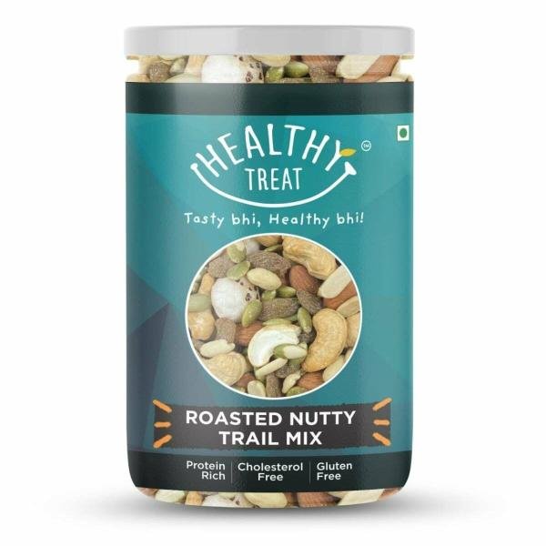 Healthy Treat Roasted Nutty Trail Mix 200 gm | Roasted Cashew, Almond, Makahana. Peanuts, Raisins, Sunflower Seed, Pumpkin Seed | Protein Rich Snack for All