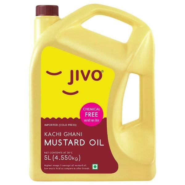 Jivo Imported Cold Pressed Kachi Ghani Mustard Oil 5 L