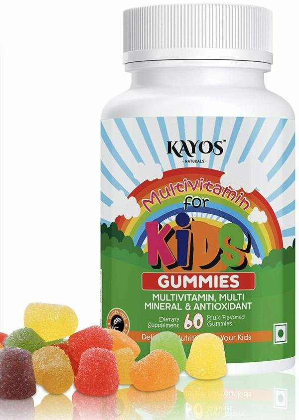 Kayos Multivitamin Gummies for Kids, Teenagers, Adults with Vitamin C, D, B12, Zinc, Magnesium for Immunity, Brain & Growth – Gluten Free for Men & Women – 60 Gummies