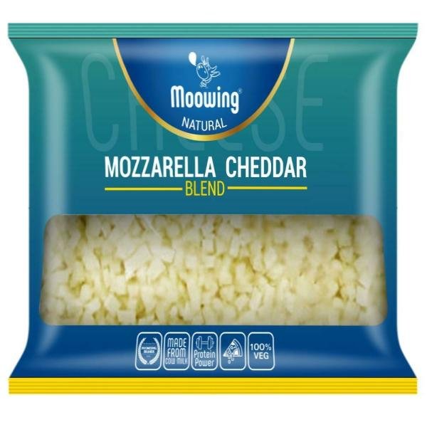 Moowing Mozzarella Cheddar Blend Cheese 500 g (Pouch)