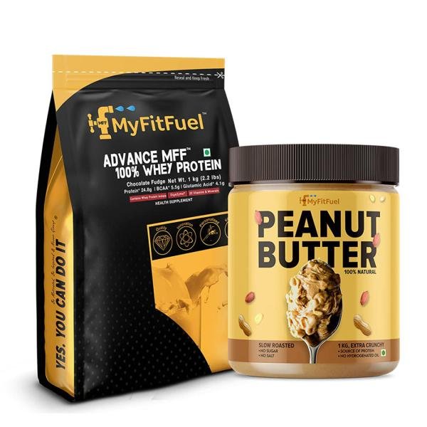 MyFitFuel Advance MFF 100% Whey Protein Powder | Contains Isolate Protein Chocolate Hazelnut Powder 1 kg