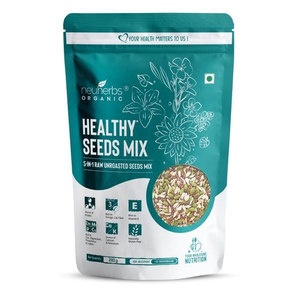 Neuherbs 5 in 1 Healthy seeds mix (Pumpkin, Sunflower, Watermelon, Flax & Chia Seeds 200 g