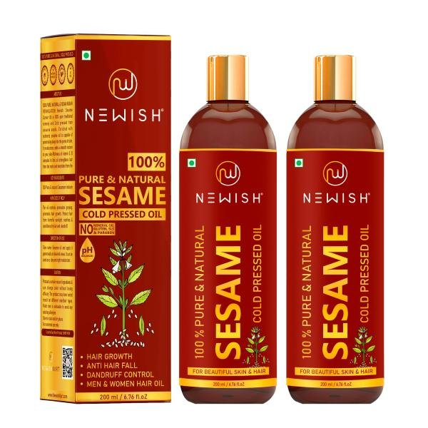 Newish Cold Pressed Sesame oil for Hair, Skin and Massage (Til Ka Tel / Til Oil) 200ml – 2