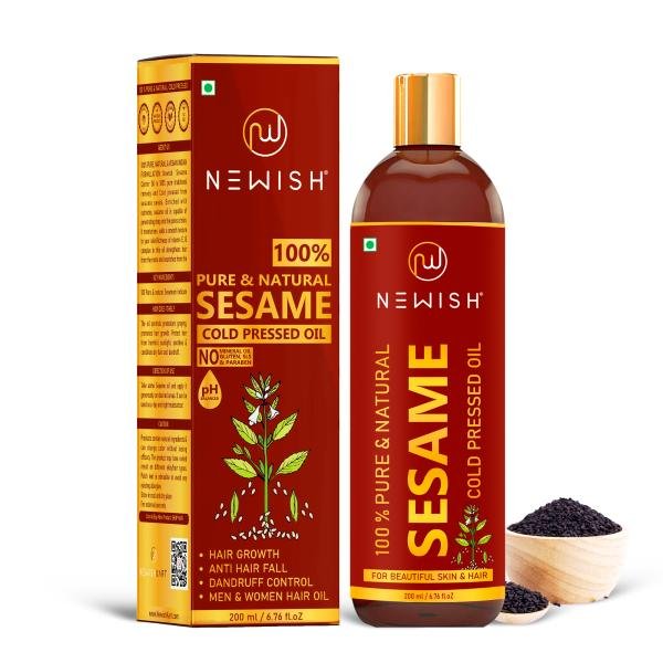 Newish Cold Pressed Sesame oil for Hair, Skin and Massage (Til Ka Tel / Til Oil) 200ml