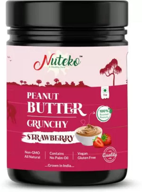 nuteko peanut butter strawberry 100 rosted peanuts vegan rich in protein 1 kg product images orvqqrtmach p597758788 0 202301212226