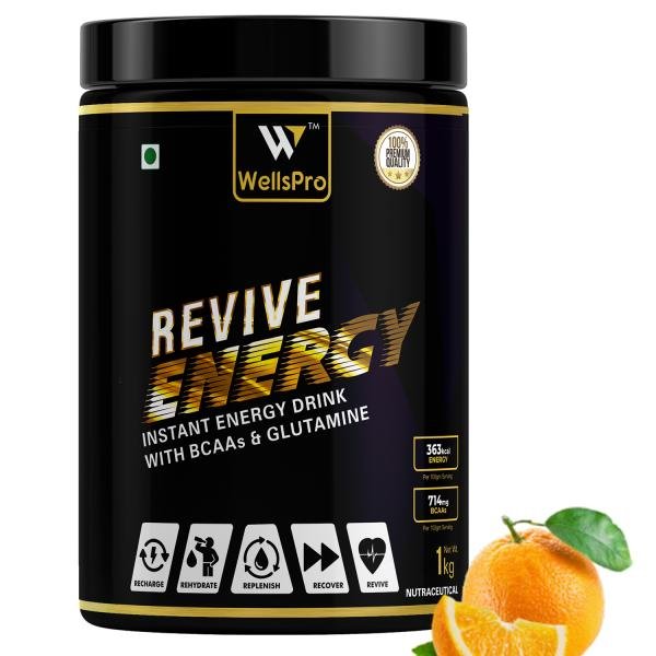 WellsPro Revive Energy Instant Energy Sports Drink Orange Powder 1kg