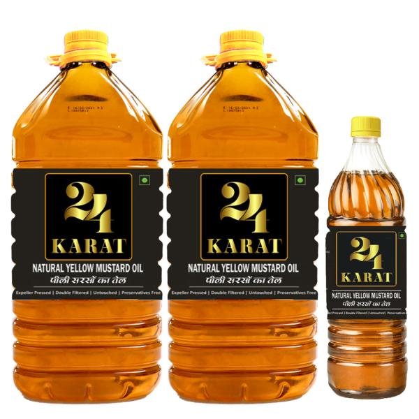 24 karat kacchi ghani yellow mustard oil 4 75l pack of 2 1l double filtered cold pressed product images orvr760xlw6 p593791909 0 202209152208