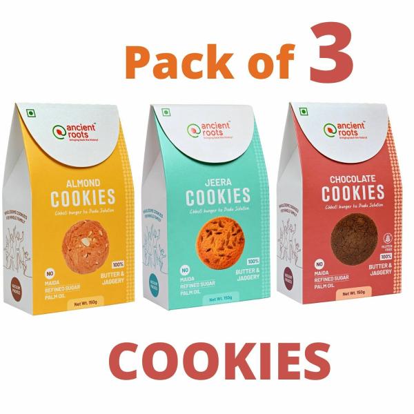 ancient roots combo almond jeera chocolate cookies biscuits for healthy snacks breakfast best paired with tea coffee 150g each pack of 3 product images orvwdi3fkp8 p593558782 0 202208290951