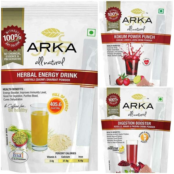 Arka All Natural Healthy Hydration Drink Powder Mix Combo 230 g Each (Pack of 3)