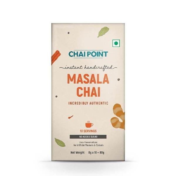 CHAI POINT Instant Masala Tea | Incredibly Authentic | Masala Flavored Tea | 10 Sachets | Masala Chai | Instant Premix Tea (Pack of 1)