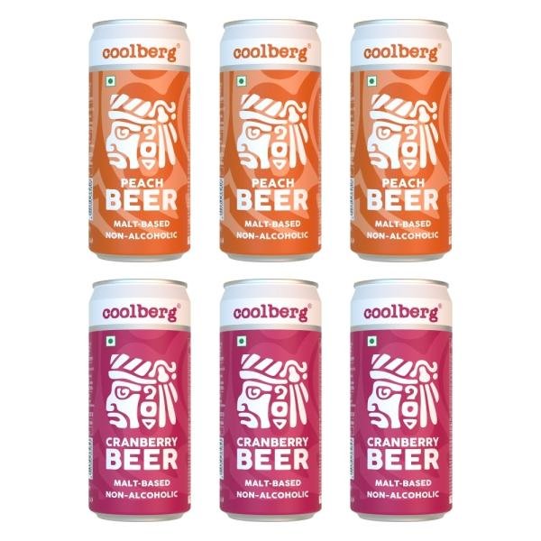 coolberg non alcoholic beer assorted flavors 300ml cans pack of 6 300ml x 6 peach cranberry product images orv57e5mngg p595047294 0 202211041832