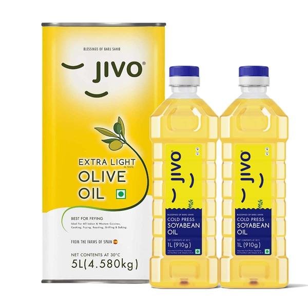 jivo extra light olive oil 5l 2l cold press soyabean oil product images orvm92mcdah p593482151 0 202208271159