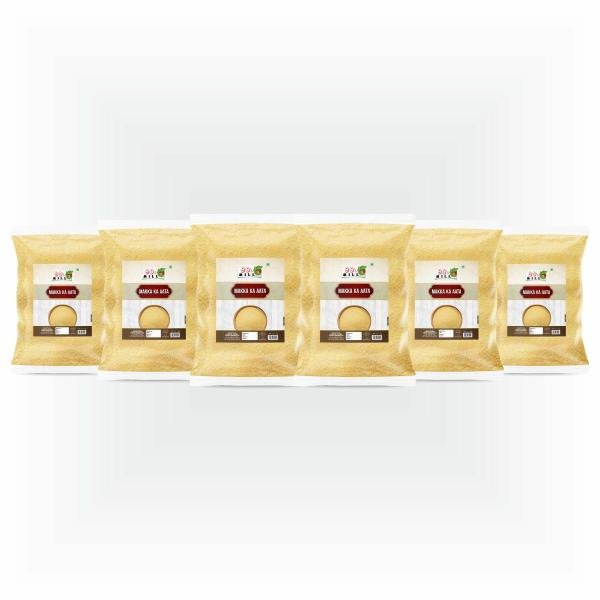 Organic Maize (Makk Atta) / Corn Gluten Free Flour / Atta, 1440gm (pack of 6x 240gm)|Maize Flour (Makki Atta, Corn Flour)