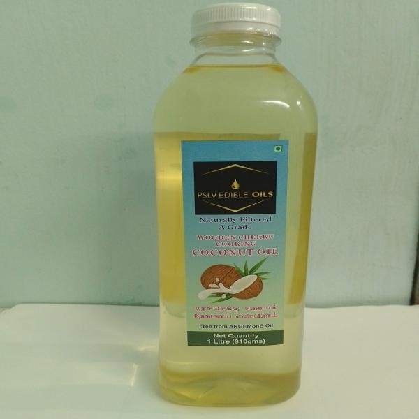 PSLV EDIBLE OILS – Naturally Filtered A GRADE Wooden Chekku Coconut Oil 1L