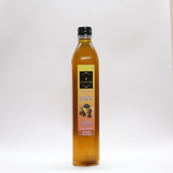 PSLV EDIBLE OILS – Naturally Filtered A GRADE Wooden Chekku Sesame Oil 1L