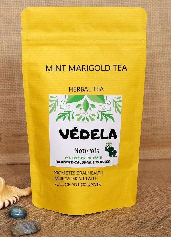 v dela naturals marigold mint tea 100 gms marigold mint herbal tea pouch 100 g product images orvhrua0mz5 p598479494 0 202302171754